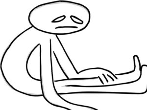 A simple line drawing portraying apathy