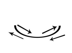 A black and white picture showing the motion of a swinging pendulum